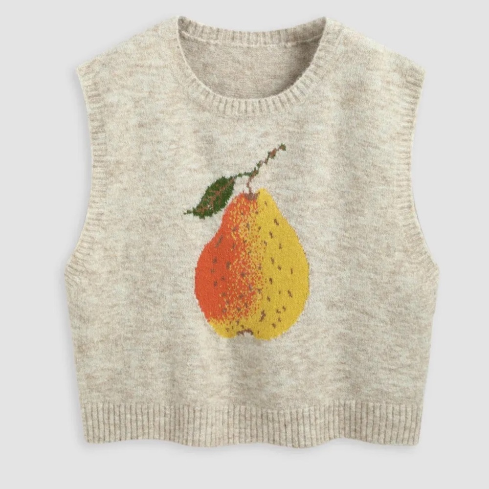 Cider 2X Sleeveless Pear Sweater